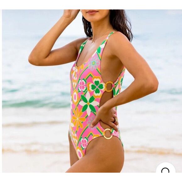 Kenny Flowers Swim One Piece Swimsuit Cut Out The Acapulco - Picture 12 of 12